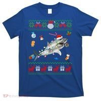 Funny Ugly Xmas Sweater Animals Lights Christmas Shark Meaningful Gift T-Shirt thumb 0