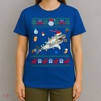 Funny Ugly Xmas Sweater Animals Lights Christmas Shark Meaningful Gift T-Shirt thumb 4