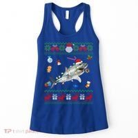 Funny Ugly Xmas Sweater Animals Lights Christmas Shark Meaningful Gift Women's Tank Top thumb 0