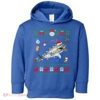 Funny Ugly Xmas Sweater Animals Lights Christmas Shark Meaningful Gift Toddler Hoodie thumb 0