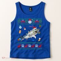 Funny Ugly Xmas Sweater Animals Lights Christmas Shark Meaningful Gift Tank Top thumb 2