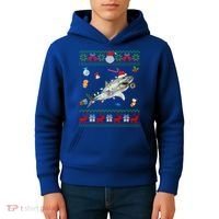 Funny Ugly Xmas Sweater Animals Lights Christmas Shark Meaningful Gift Kids Hoodie thumb 4