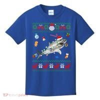 Funny Ugly Xmas Sweater Animals Lights Christmas Shark Meaningful Gift Kids T-Shirt thumb 0