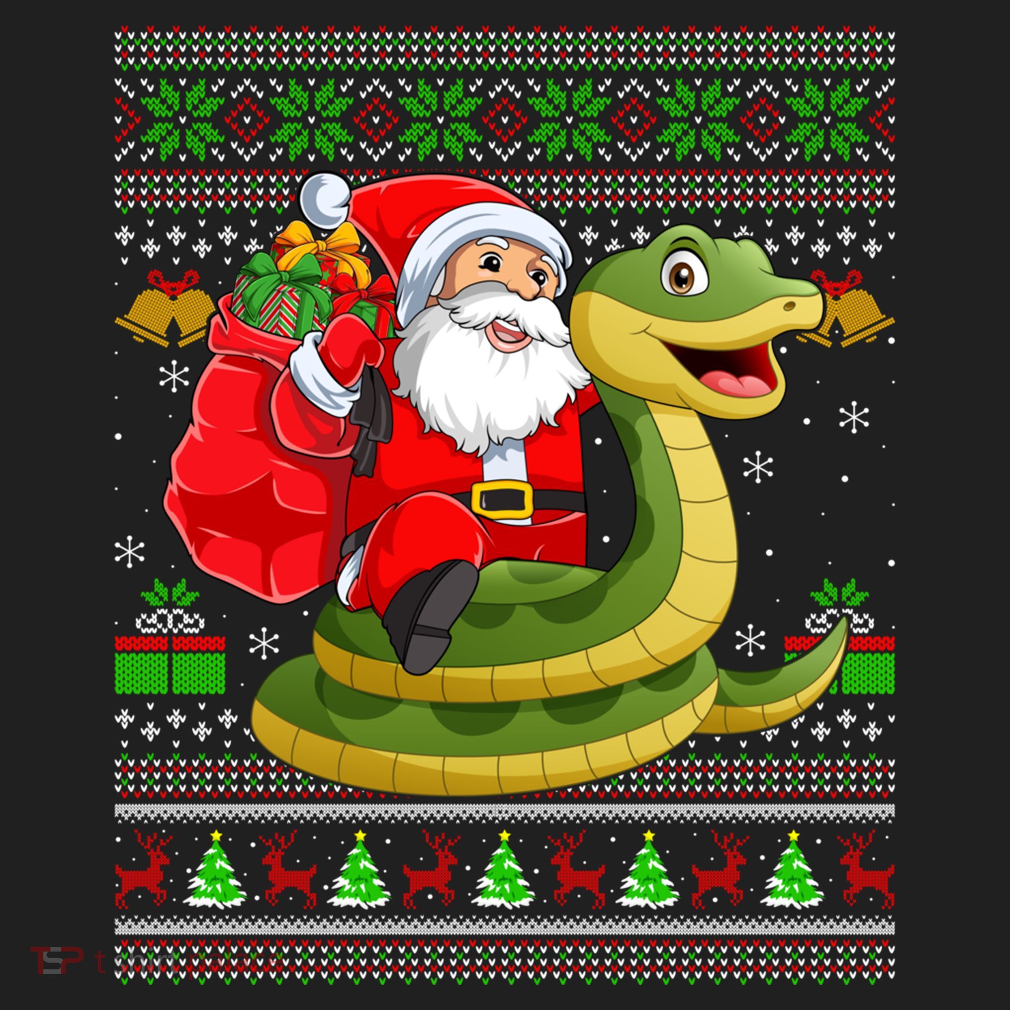Funny Ugly Xmas Santa Riding Snake Christmas Gift Women's Sweatshirt