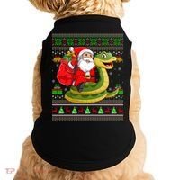 Funny Ugly Xmas Santa Riding Snake Christmas Gift Doggie Tank thumb 0