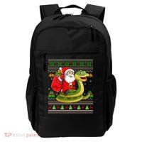 Funny Ugly Xmas Santa Riding Snake Christmas Gift Backpack thumb 0