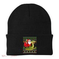Funny Ugly Xmas Santa Riding Snake Christmas Gift Beanie thumb 0