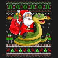 Funny Ugly Xmas Santa Riding Snake Christmas Gift Women's Hoodie thumb 2