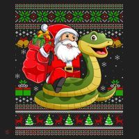 Funny Ugly Xmas Santa Riding Snake Christmas Gift Hat thumb 2