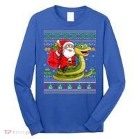 Funny Ugly Xmas Santa Riding Snake Christmas Gift Long Sleeve Shirt thumb 0