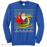 Funny Ugly Xmas Santa Riding Snake Christmas Gift Sweatshirt thumb 0