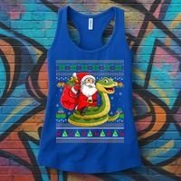 Funny Ugly Xmas Santa Riding Snake Christmas Gift Women's Tank Top thumb 3