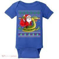 Funny Ugly Xmas Santa Riding Snake Christmas Gift Baby Bodysuit thumb 0