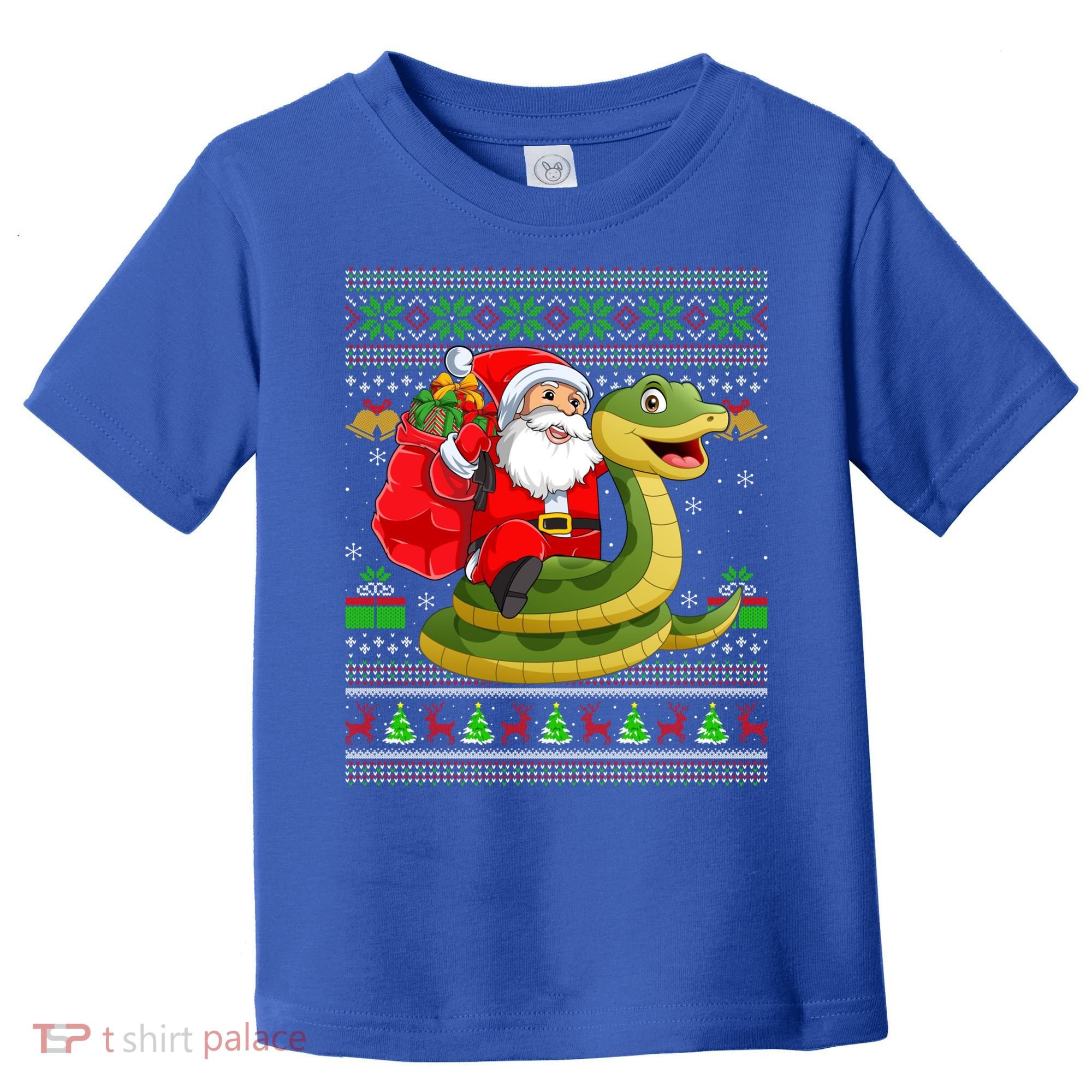 Funny Ugly Xmas Santa Riding Snake Christmas Gift Toddler T-Shirt