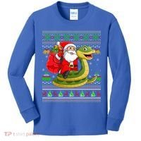 Funny Ugly Xmas Santa Riding Snake Christmas Gift Kids Long Sleeve Shirt thumb 0