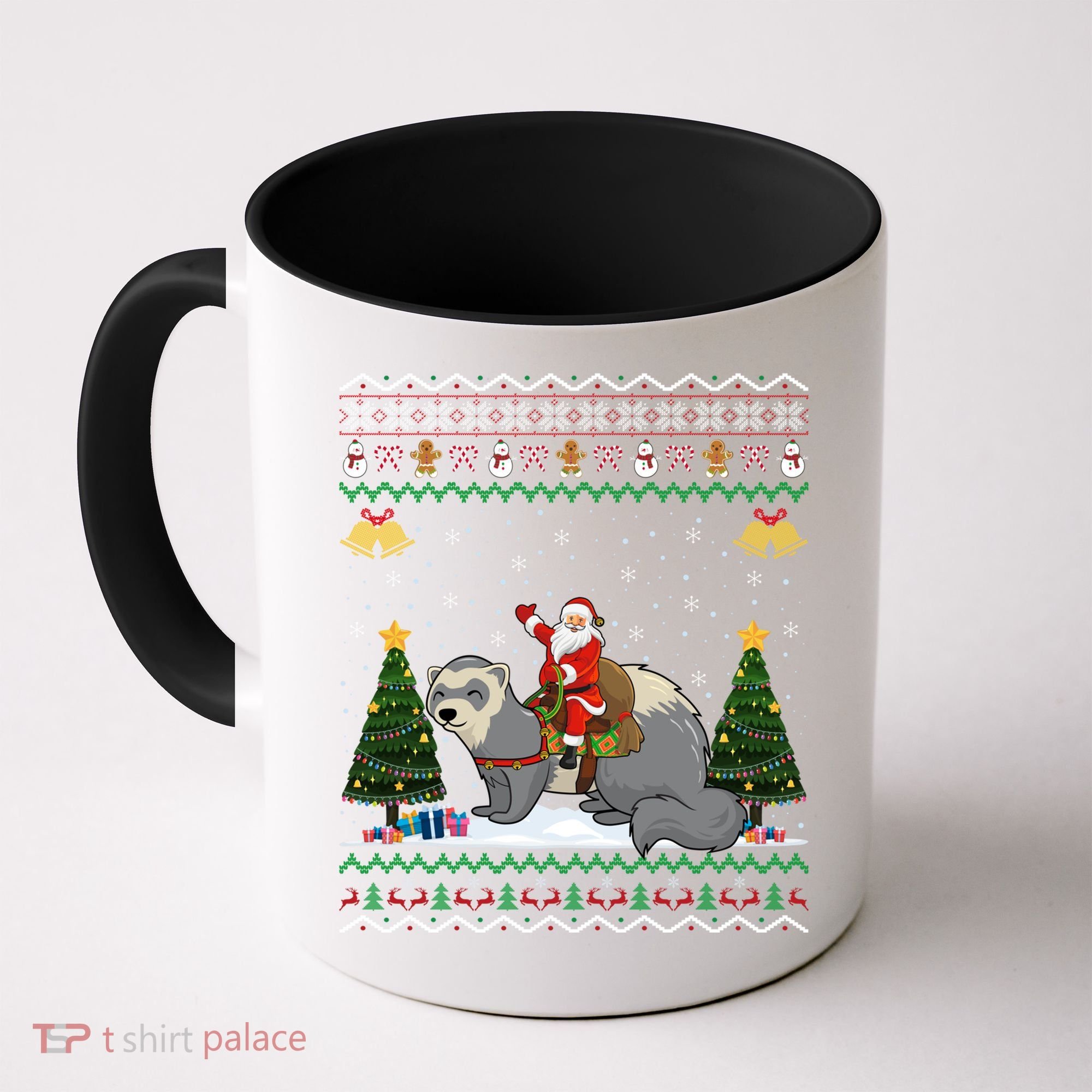 Ferret Ugly Xmas Gift Santa Riding Ferret Christmas Gift Coffee Mug
