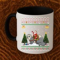 Ferret Ugly Xmas Gift Santa Riding Ferret Christmas Gift Coffee Mug thumb 2