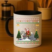 Ferret Ugly Xmas Gift Santa Riding Ferret Christmas Gift Coffee Mug thumb 4