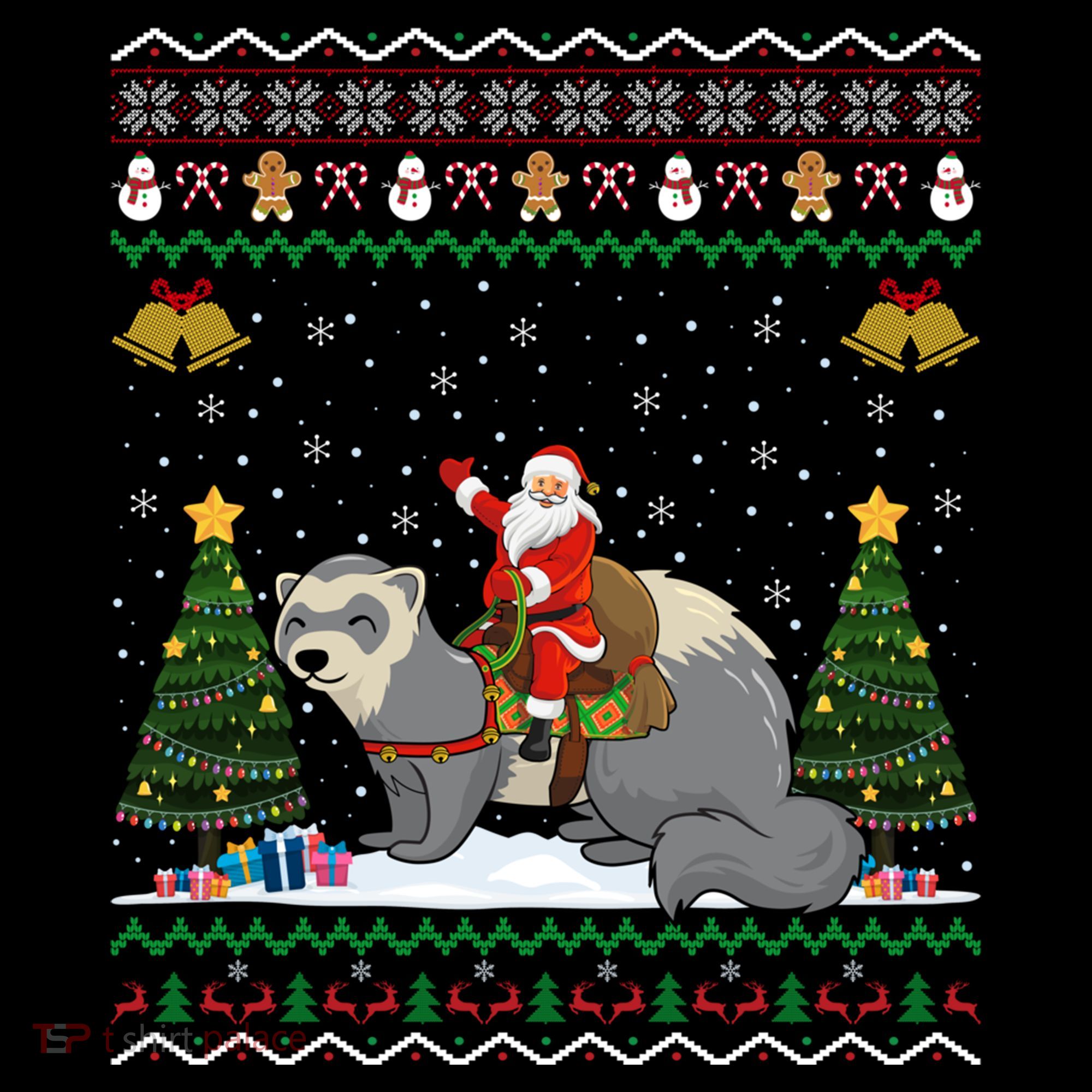 Ferret Ugly Xmas Gift Santa Riding Ferret Christmas Gift Coffee Mug