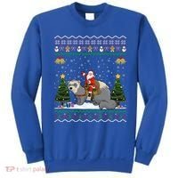 Ferret Ugly Xmas Gift Santa Riding Ferret Christmas Gift Sweatshirt thumb 0
