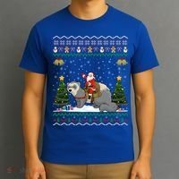 Ferret Ugly Xmas Gift Santa Riding Ferret Christmas Gift T-Shirt thumb 3