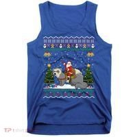 Ferret Ugly Xmas Gift Santa Riding Ferret Christmas Gift Tank Top thumb 0