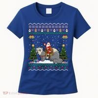 Ferret Ugly Xmas Gift Santa Riding Ferret Christmas Gift Women's T-Shirt thumb 0
