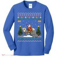 Ferret Ugly Xmas Gift Santa Riding Ferret Christmas Gift Kids Long Sleeve Shirt thumb 0