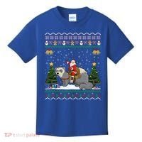 Ferret Ugly Xmas Gift Santa Riding Ferret Christmas Gift Kids T-Shirt thumb 0