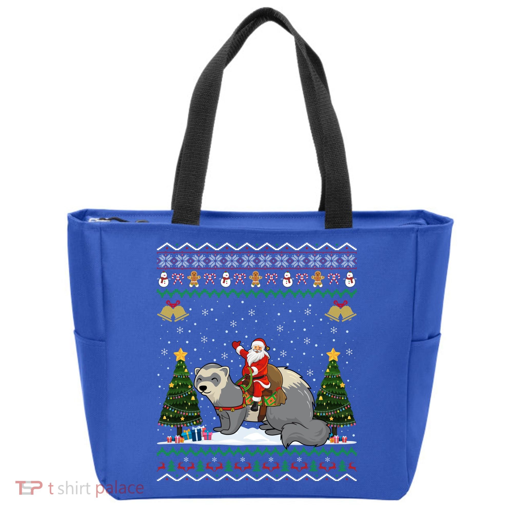 Ferret Ugly Xmas Gift Santa Riding Ferret Christmas Gift Tote Bag