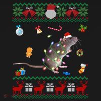 Funny Ugly Xmas Sweater Animals Lights Christmas Rat Funny Gift Ornament thumb 1