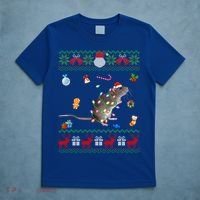 Funny Ugly Xmas Sweater Animals Lights Christmas Rat Funny Gift T-Shirt thumb 5