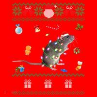 Funny Ugly Xmas Sweater Animals Lights Christmas Rat Funny Gift Santa Hat thumb 1