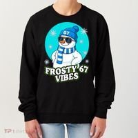 Frosty Vibes 67 Snowman Six Seven Meme Funny Women's Sweatshirt thumb 0