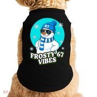 Frosty Vibes 67 Snowman Six Seven Meme Funny Doggie Tank thumb 0