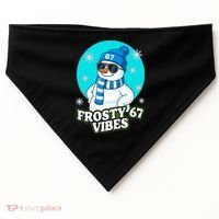 Frosty Vibes 67 Snowman Six Seven Meme Funny USA-Made Doggie Bandana thumb 0