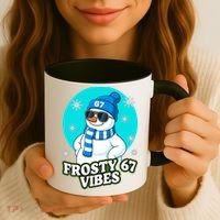 Frosty Vibes 67 Snowman Six Seven Meme Funny Coffee Mug thumb 3