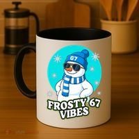 Frosty Vibes 67 Snowman Six Seven Meme Funny Coffee Mug thumb 4