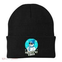 Frosty Vibes 67 Snowman Six Seven Meme Funny Beanie thumb 0
