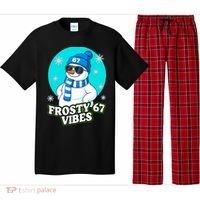 Frosty Vibes 67 Snowman Six Seven Meme Funny Pajama Set thumb 0
