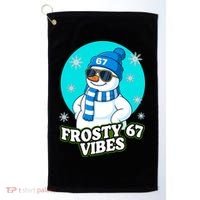 Frosty Vibes 67 Snowman Six Seven Meme Funny Golf Towel thumb 0