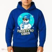 Frosty Vibes 67 Snowman Six Seven Meme Funny Hoodie thumb 2