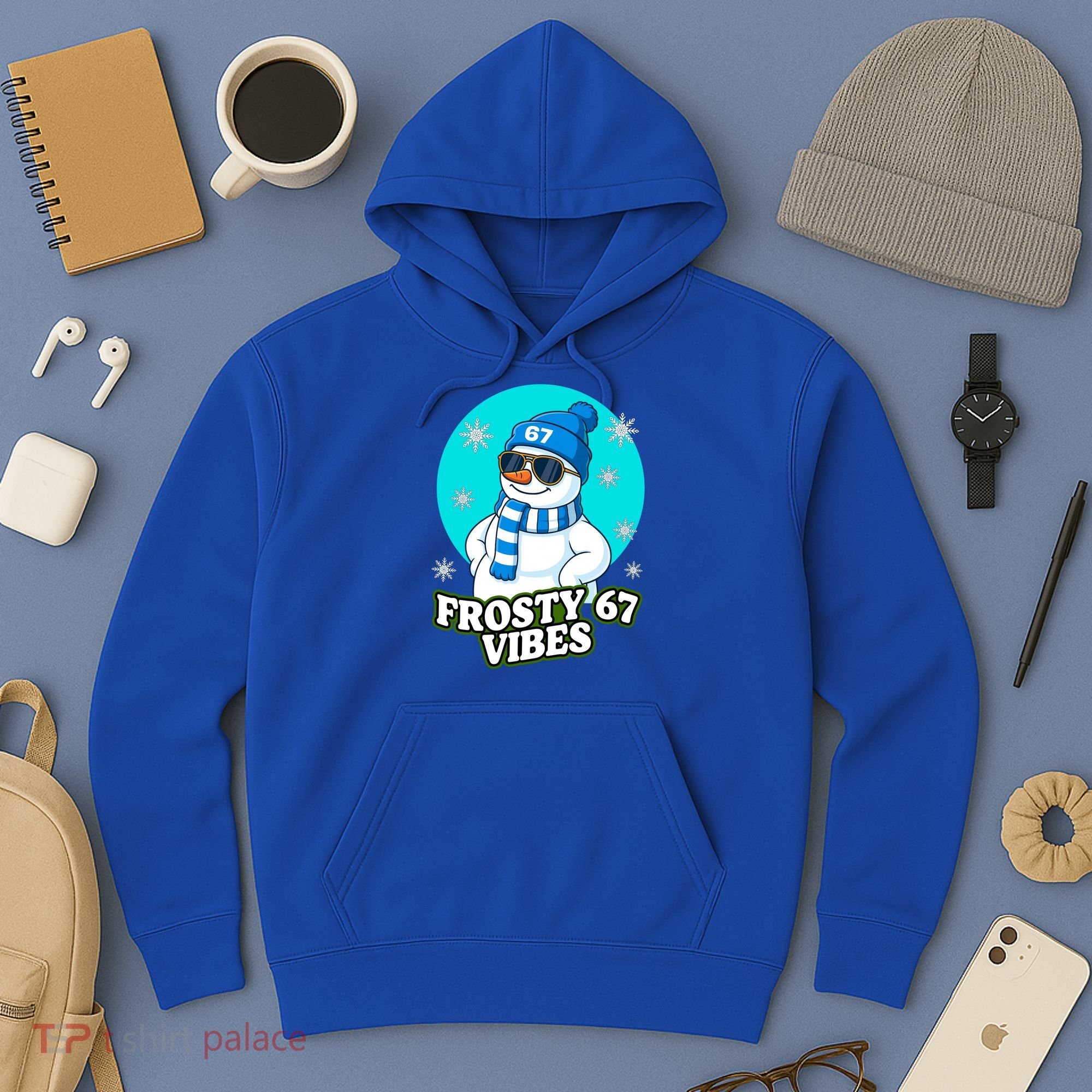 Frosty Vibes 67 Snowman Six Seven Meme Funny Hoodie