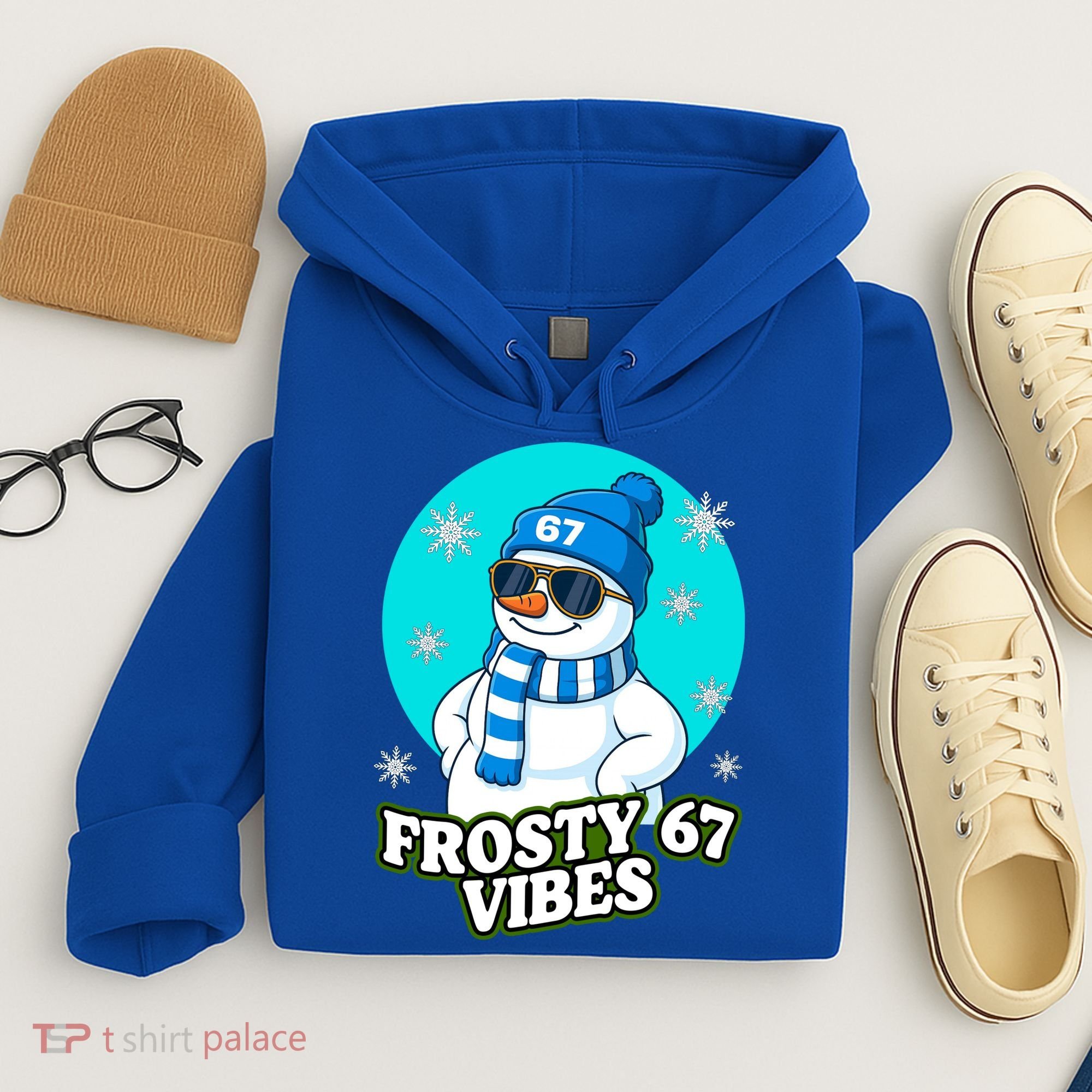 Frosty Vibes 67 Snowman Six Seven Meme Funny Hoodie