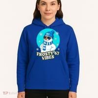 Frosty Vibes 67 Snowman Six Seven Meme Funny Hoodie thumb 5