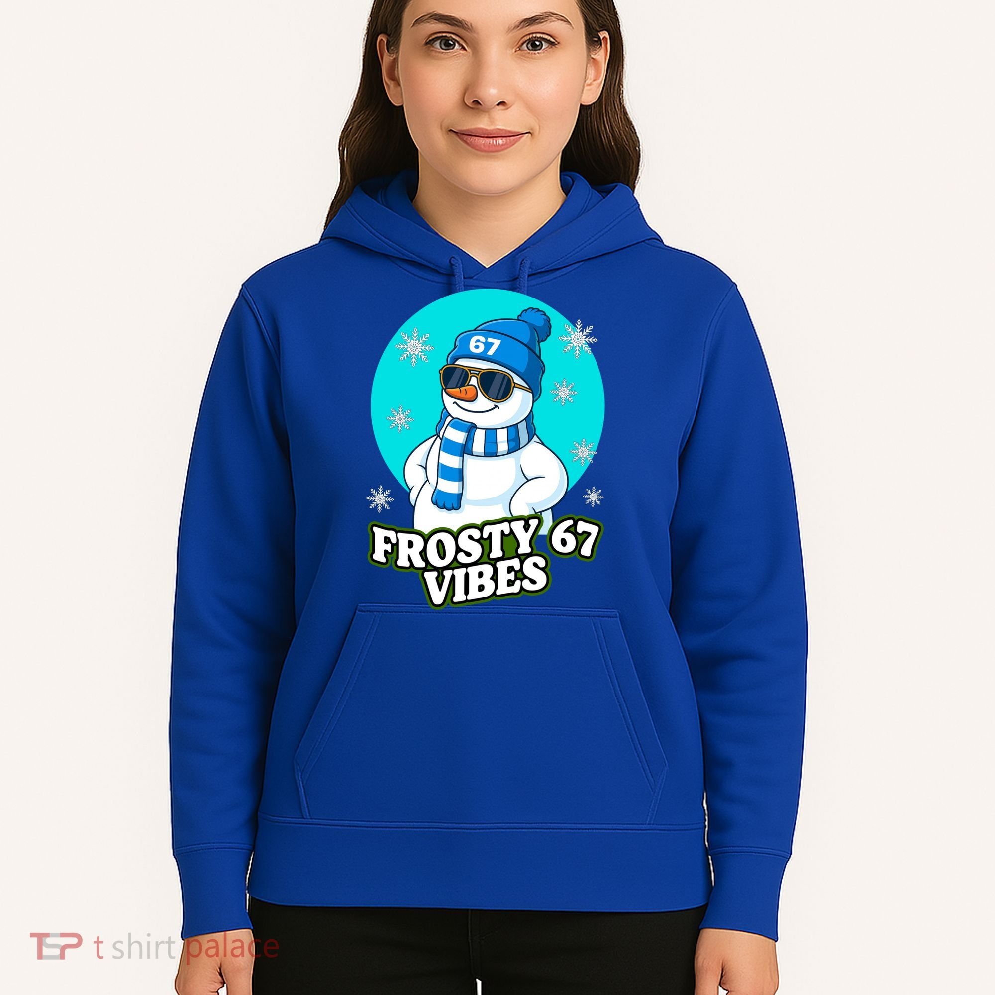 Frosty Vibes 67 Snowman Six Seven Meme Funny Hoodie