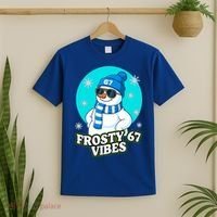 Frosty Vibes 67 Snowman Six Seven Meme Funny T-Shirt thumb 2