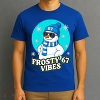 Frosty Vibes 67 Snowman Six Seven Meme Funny T-Shirt thumb 3