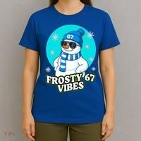 Frosty Vibes 67 Snowman Six Seven Meme Funny T-Shirt thumb 4