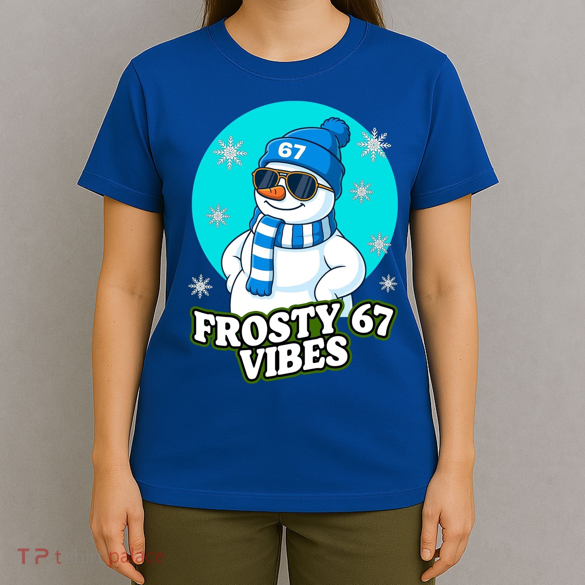 Frosty Vibes 67 Snowman Six Seven Meme Funny T-Shirt